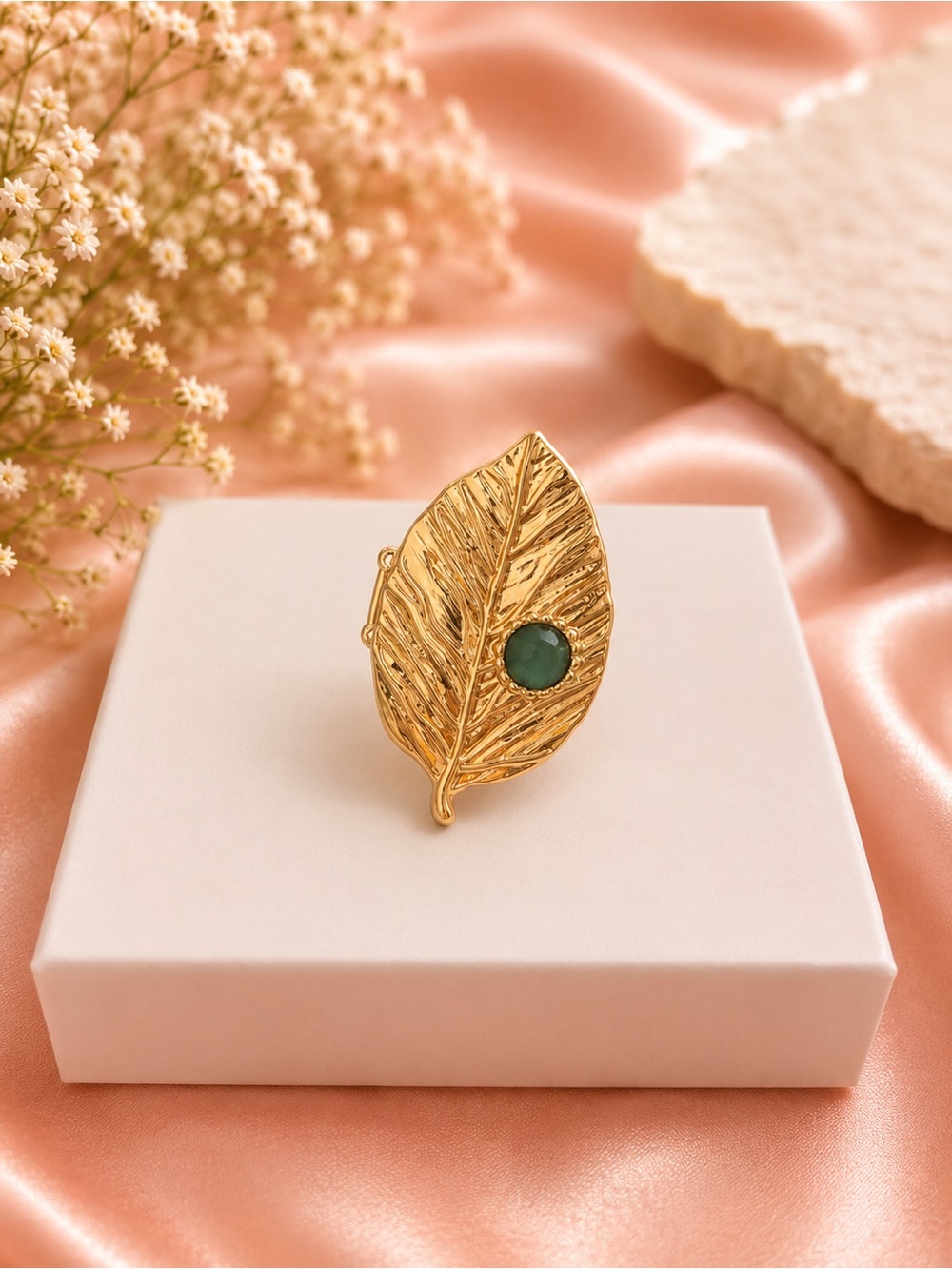 Anillo Hoja Dorada Elegante ✨🍃